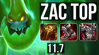 ZAC vs CAMILLE (TOP) | 8/0/8, Rank 6 Zac, 900+ games, Legendary | BR Grandmaster | v11.7