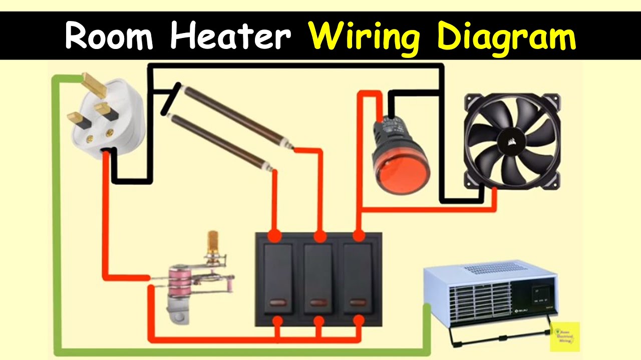 Room Heater Wiring Diagram || Room heater electrical connection - YouTube