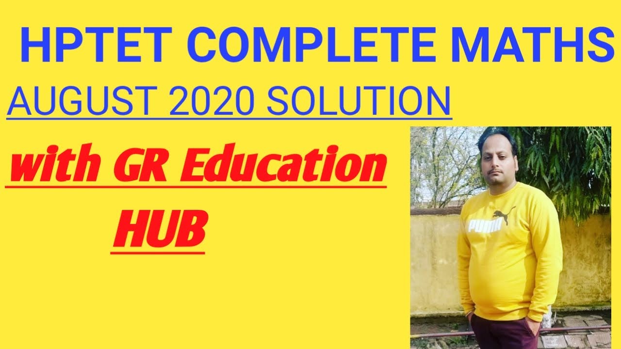 HPTET MATHS PAPER SOLUTION AUGUST 2020
