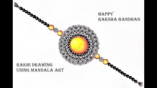 Raksha Bandhan special Rakhi drawing using Mandala art | Easy Rakhi design zentangle art| doodle art