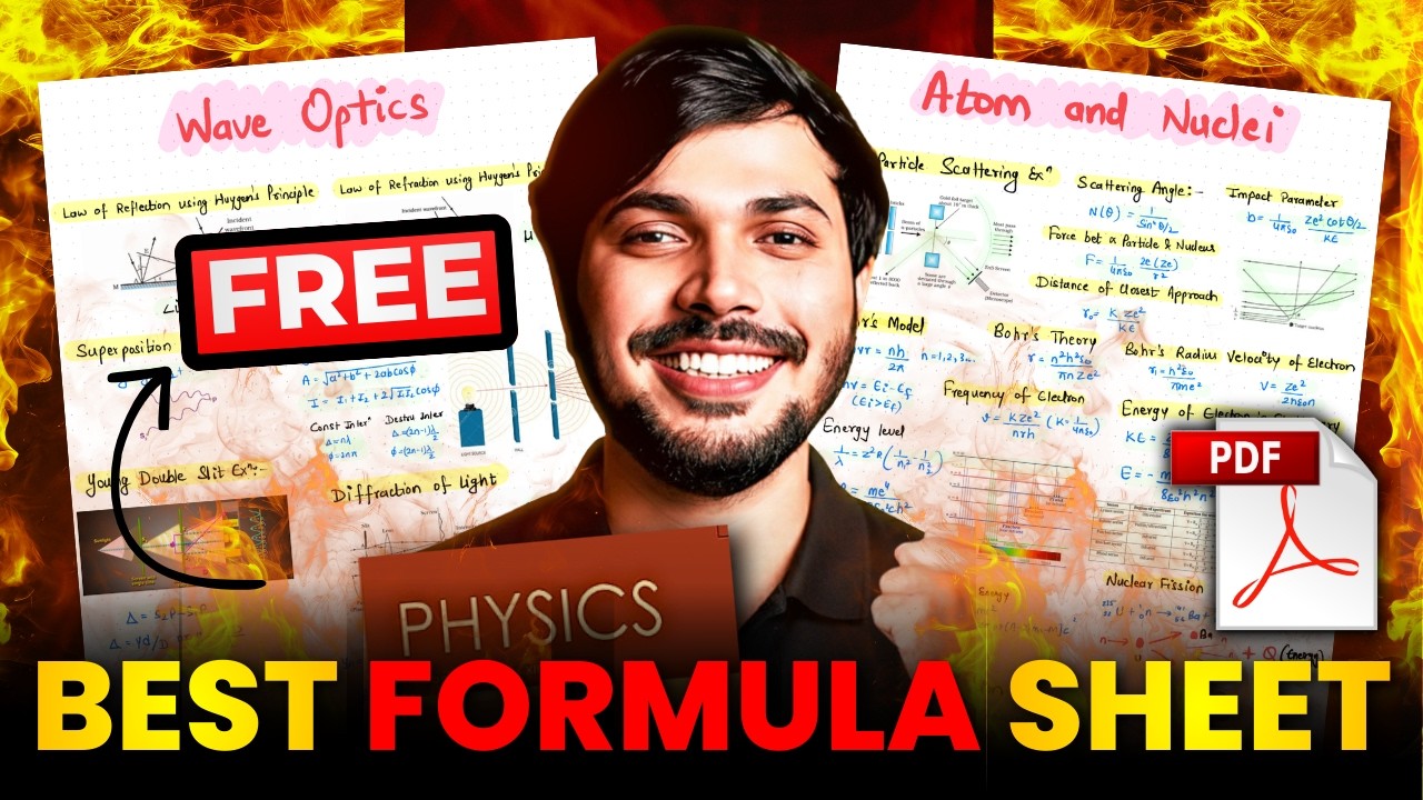 Physics in 5 Pages FREE Notes & Formula Sheet Class 12🔥 CBSE 2025-26 