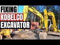 Fixing a Kobelco SK160-6E excavator hydraulic lines