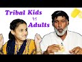 Tribal Kids vs Adults Eating Challenge | Food vs Kids
