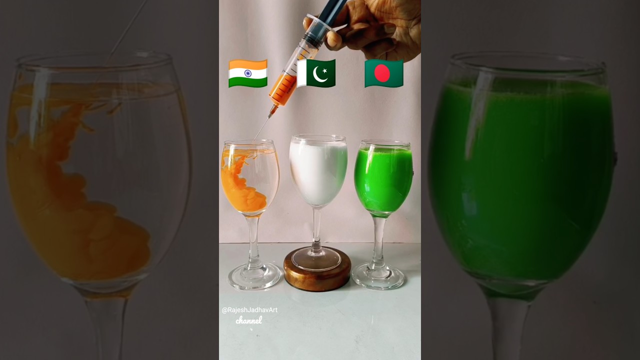 India🇮🇳 Bangladesh🇧🇩 Pakistan 🇵🇰 flag Drawing Water  ll Independence Day flag Draw #shots #art