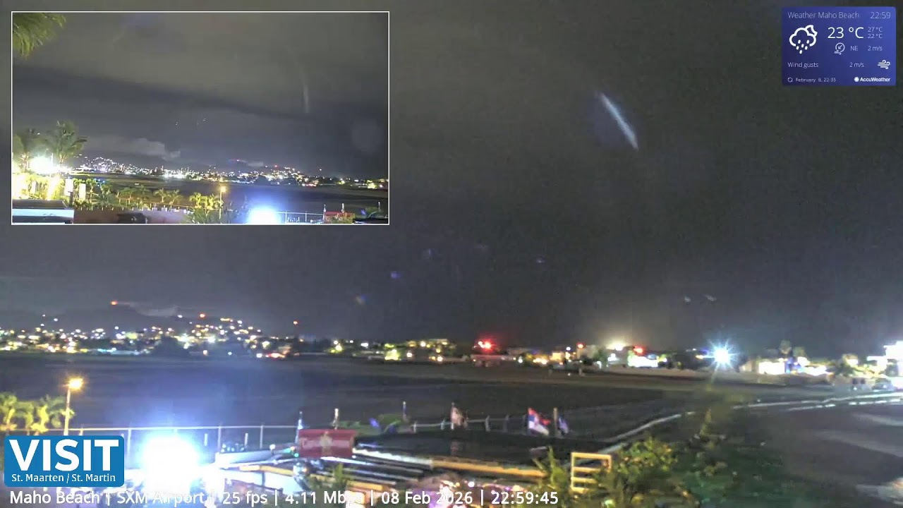 LIVE SXM Airport February 8 ✈️ -  Maho Beach Sint Maarten