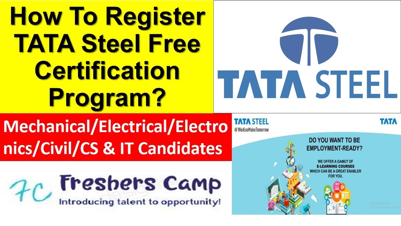 Tata Free Online Course | Tata Steel Online Certification Course @ 1 Rupee / Course | Register Now