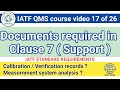 IATF CLAUSE 7 DOCUMENTS REQUIRED