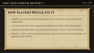 Casters Face Double DC Wall While Martials Need One | The DDO Forum Report