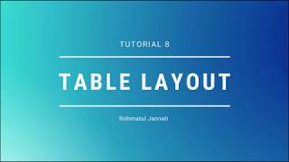 Celebrity tutorial 8 Table Layout Wealth