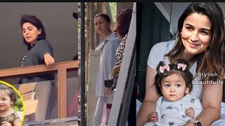 Alia Bhatt Neetu Kapoor with raha kapoor at their house ! Kapoor excited for new house to complete