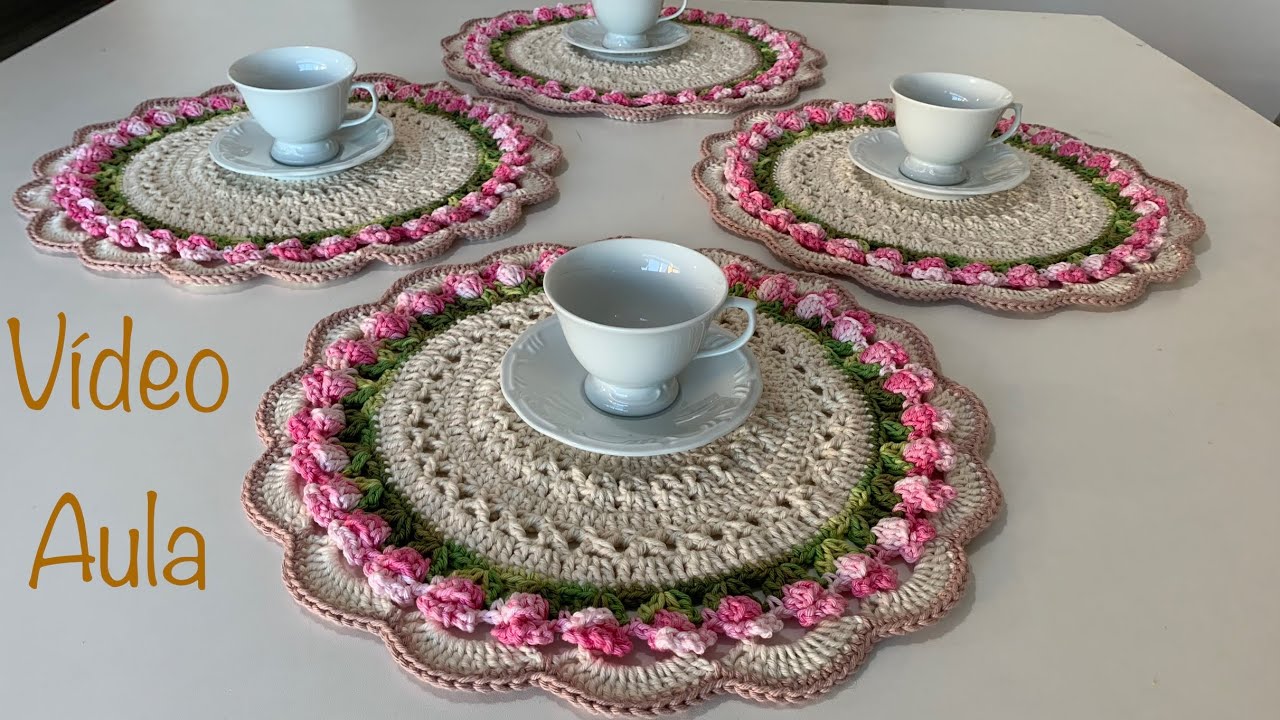 Aula Sousplat em crochê Tulipas