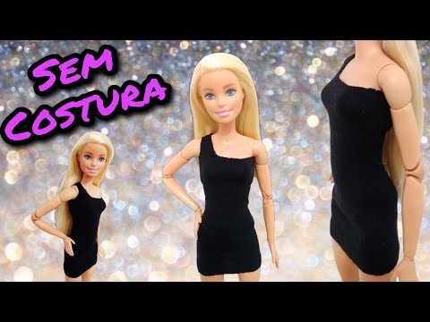 Como Fazer Macacão Sem Costura Para Barbie, Roupa Para Boneca, DIY