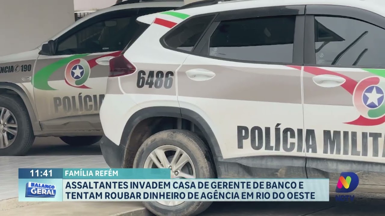 Assaltantes invadem casa de gerente de banco e tentam roubar dinheiro de agência em Rio
