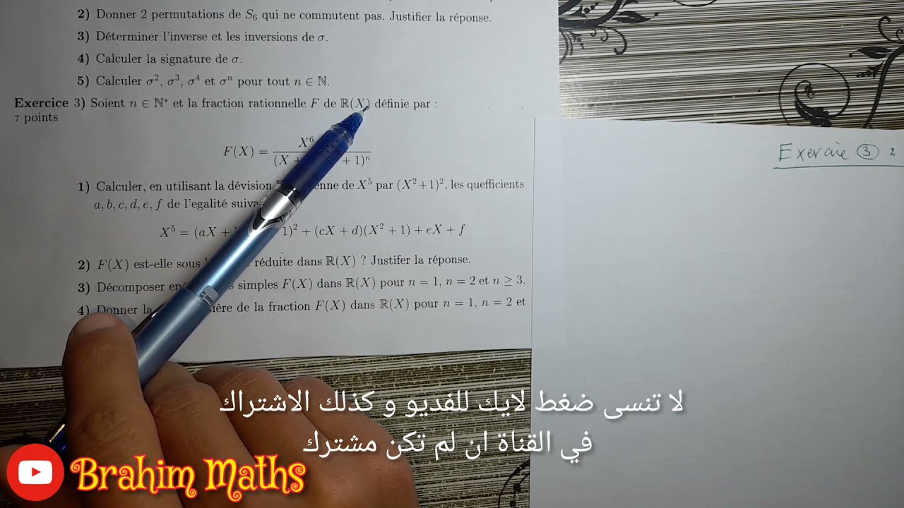 Algèbre 2 - Structures algébriques : Examen corrigé (3/3).