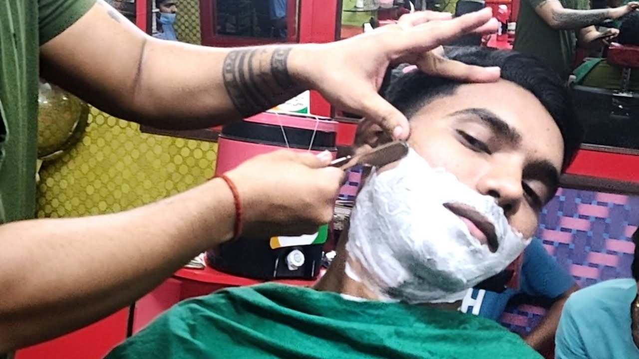 Headshave / Straight Razor Shaving for young boy 2021/ straight razor