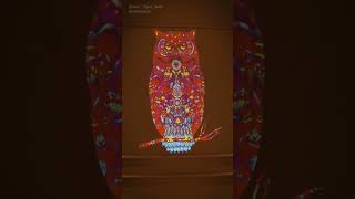 Transforming walls with mesmerizing owl pattern projection. #WallArtRevolution #UrbanMagic