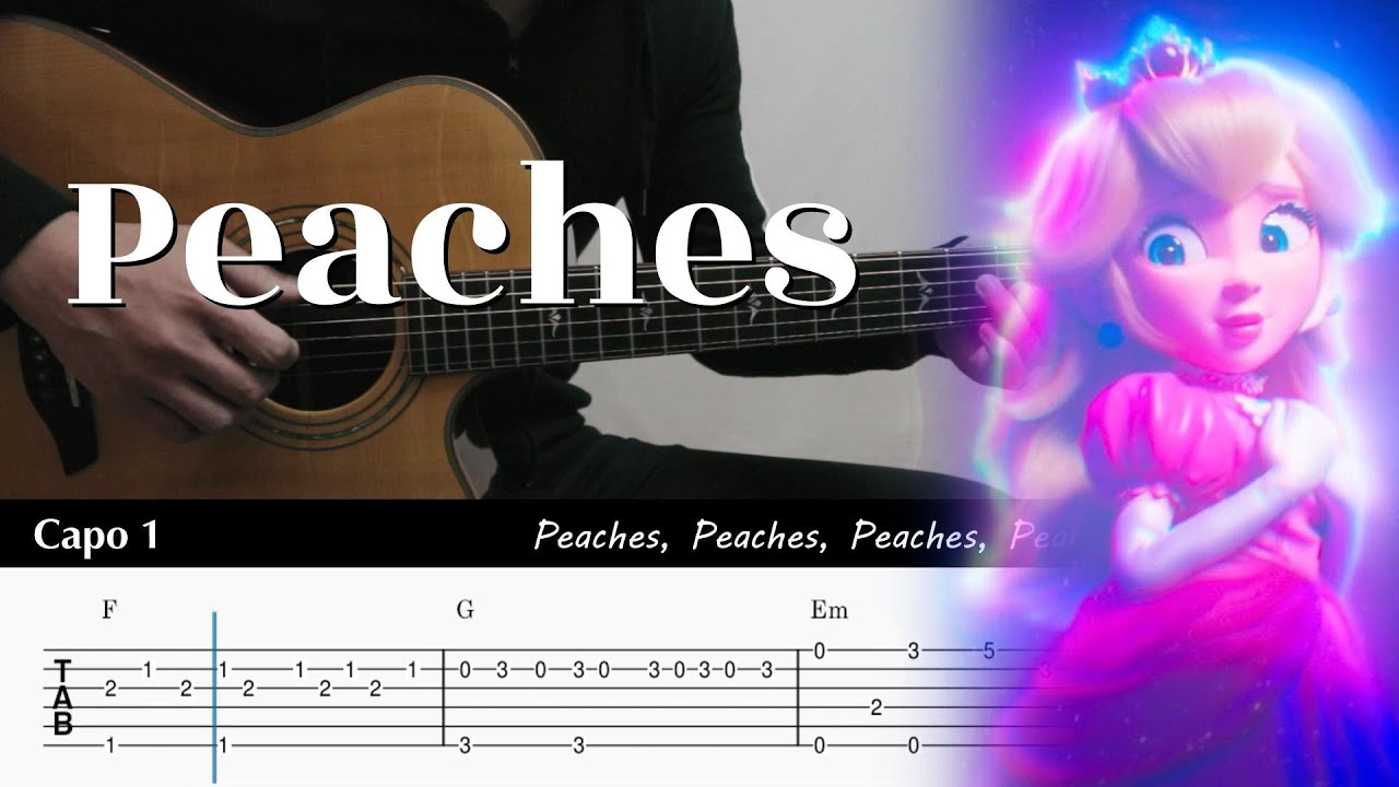 Jack Black - Peaches (The Super Mario Bros. Movie) Guitar Tutorial 