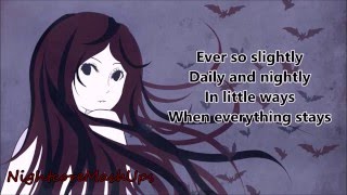 Video thumbnail of "Nightcore - Everything Stays lyrics (Adventure Time) [extended version]"