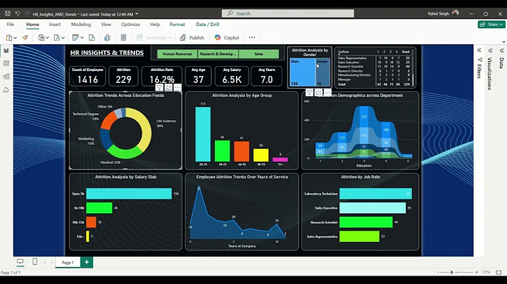 Power BI Dashboard Creation | HR Insights & Trends: Data-Driven Decision Making