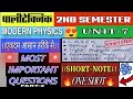 APPLIED PHYSICS-2।। MODERN PHYSICS।।OPTICAL FIBER।। ONE-SHOT।। Important Questions।।DIPLOMA-2nd SEM