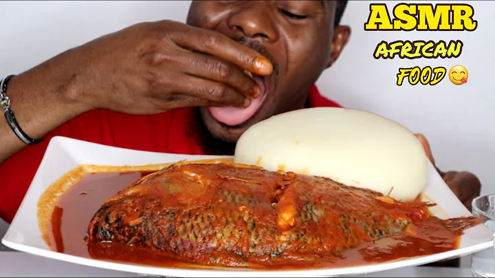ASMR TILAPIA FISH WITH  FUFU AND TOMATOES PEPPER SOUP SPEED EATING CHALLENGE | AFRICAN FOOD