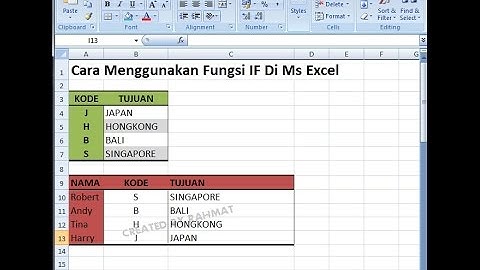 Excel 2007 tutorial | Cara menggunakan if function excel (1)