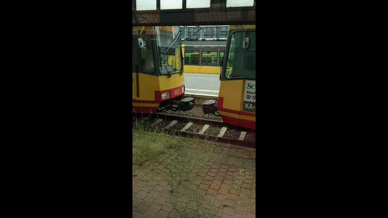 Stadtbahn Karlsruhe Ankuppeln Zweier Stadtbahnen Vom Zug Aus Gefilmt 