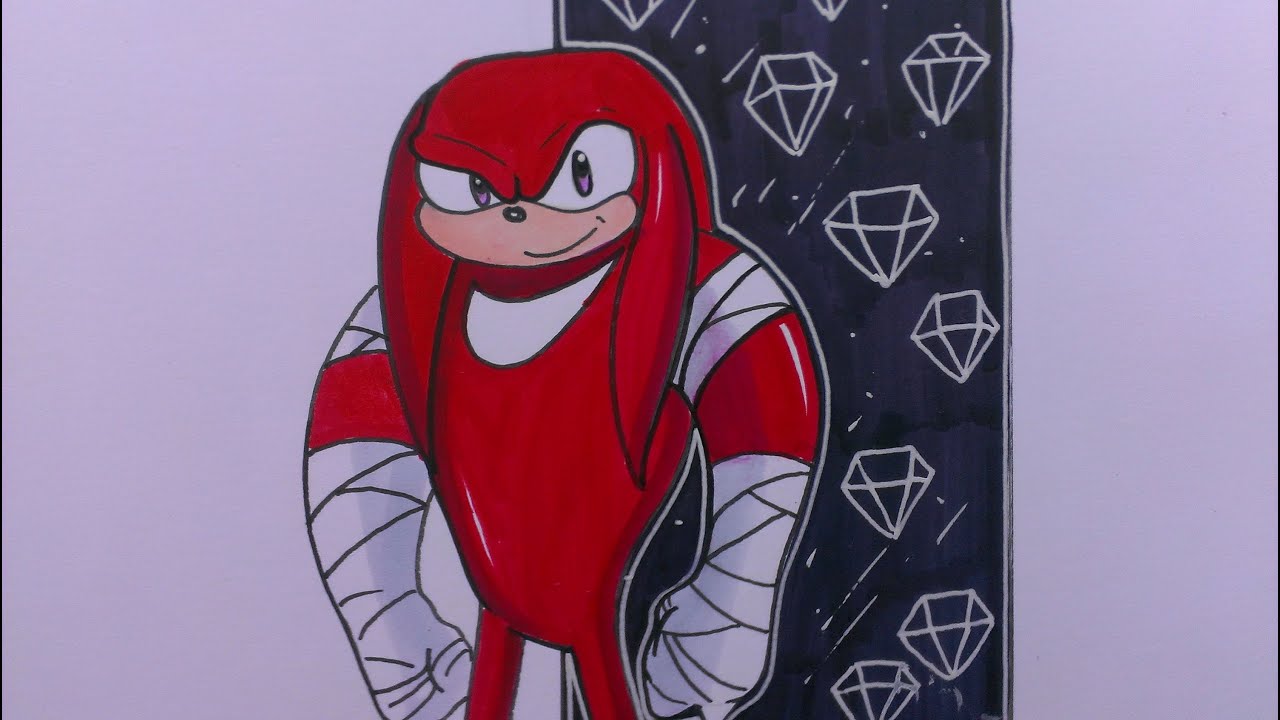 Prismacolor speed draw Knuckles from Sonic Boom - YouTube