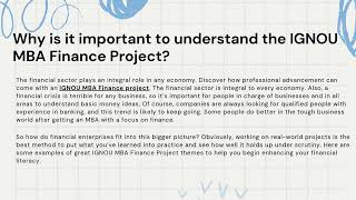 Important Parts of the IGNOU MBA Finance Project | IGNOU PROJECT
