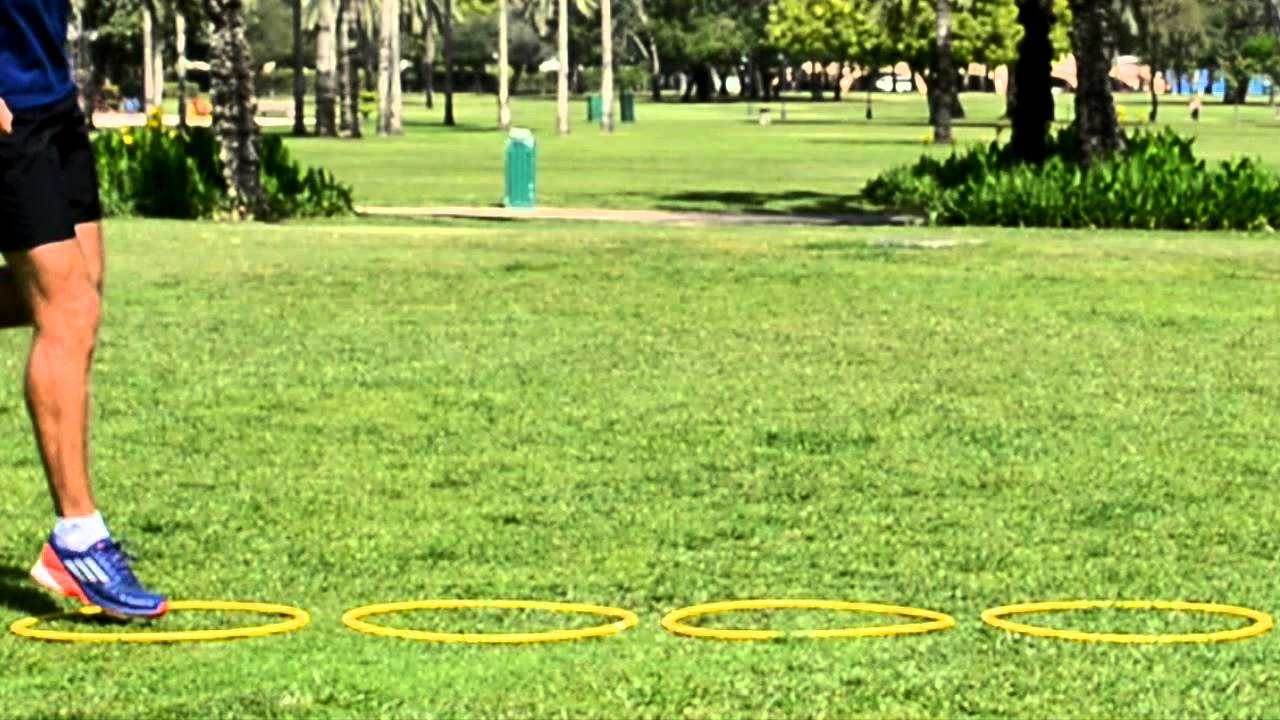 Football / soccer exercise hoops drill for coordination (level 1