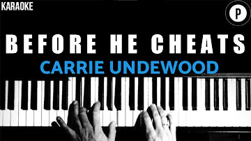 Carrie Underwood - Before He Cheats KARAOKE Slowed Acoustic Piano Instrumental COVER LYRICS