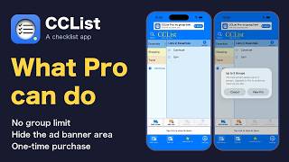 CCList Pro | Unlimited Groups and a Hidden Ad Banner Area (iPhone) screenshot 1