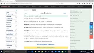 Different states of a Java thread. | javapedia.net