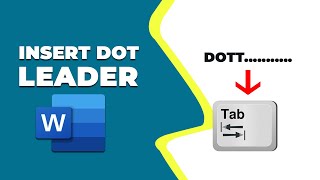 How to insert dot leader tab in word
