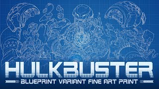 Hulkbuster Blueprint Variant Art Print Showcase