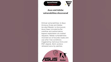 Asus and Adobe vulnerabilities discovered