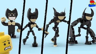 How to make Bendy LEGO minifigs: Bendy, Ink Demon (both versions), and Beast Bendy