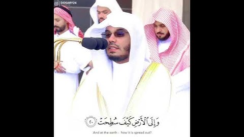 أفلا ينظرون إلى الأبل كيف خلقت وإلى السماء كيف رفعت {ياسر الدوسري سورة الغاشية}