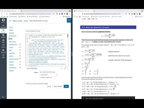 Quadratic formula in mathjax