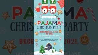 Pajama Christmas Party Invitation Animated