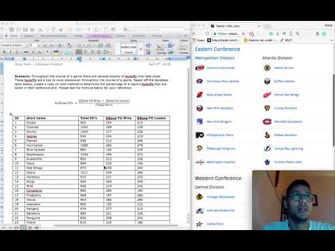 NHL faceoff calculation, Ruby on Rails web app (practice)