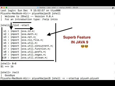 Java 9 New Features How to customize JShell Startup by Piyush