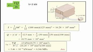 Shear stress calculation of a rectangular wooden section