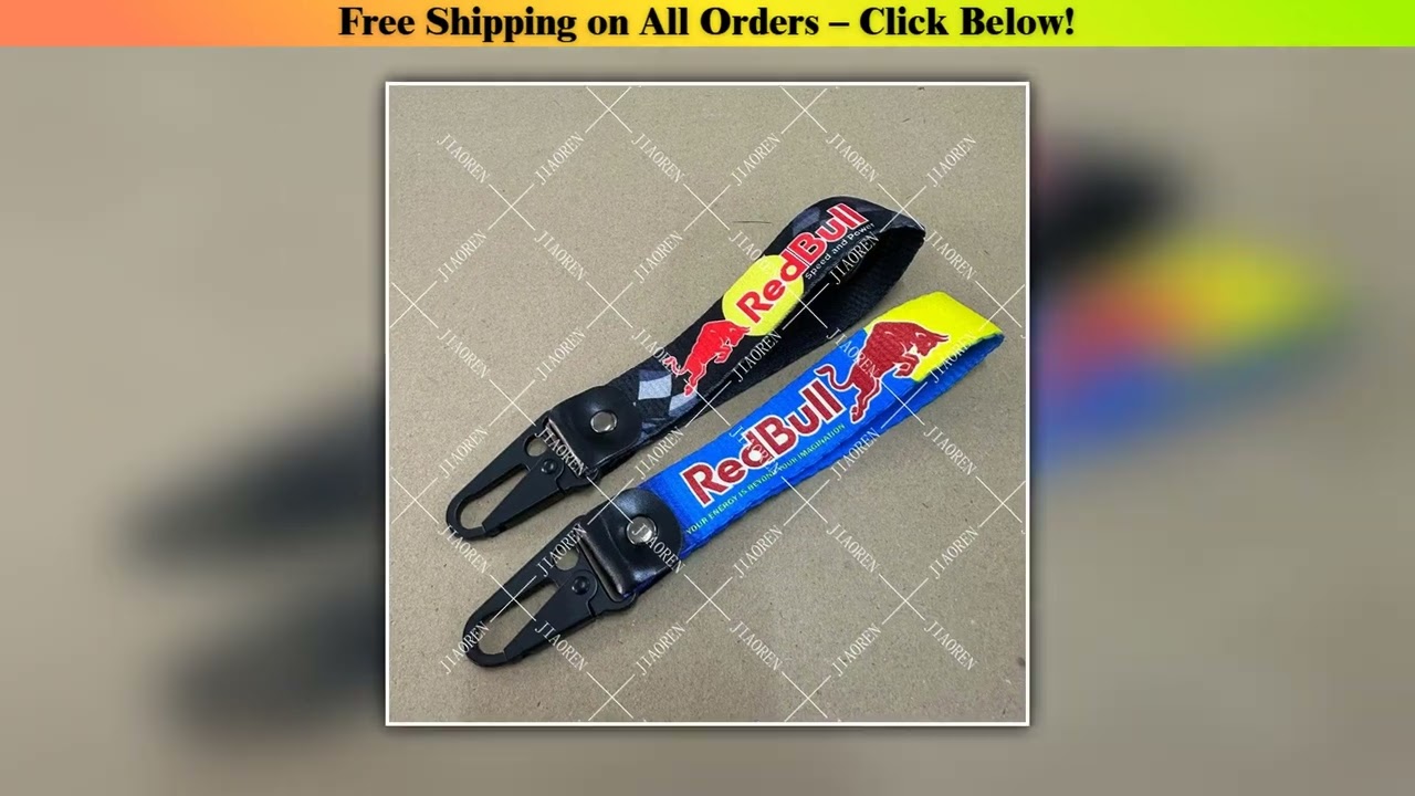 Embroidery Red Bull Key Chain Tag Strap Leather Accessories Keytag Racing Keychain Upgrade Edition