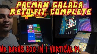 MS Pacman Galaga Retro Fit COMPLETE! Running Mr Burns 800in1 Pi