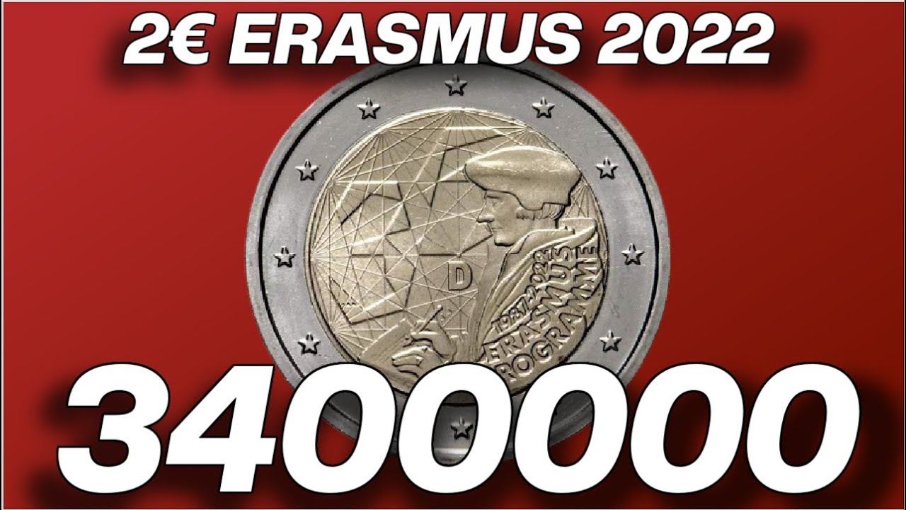 Coffret Volterra Uno Erasmus 2022-23 – 23 Pièces 2 Euros – Boîte Acajou à Compartiments Ronds