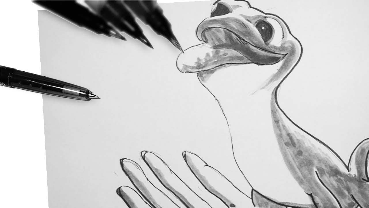 アナと雪の女王2 イラスト サラマンダー ブルーニ Bruni 描いてみた Speed Drawing Tomatoes Draw Youtube