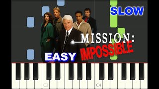 SLOW EASY piano tutorial "MISSION IMPOSSIBLE THEME" for Beginners, with free sheet music