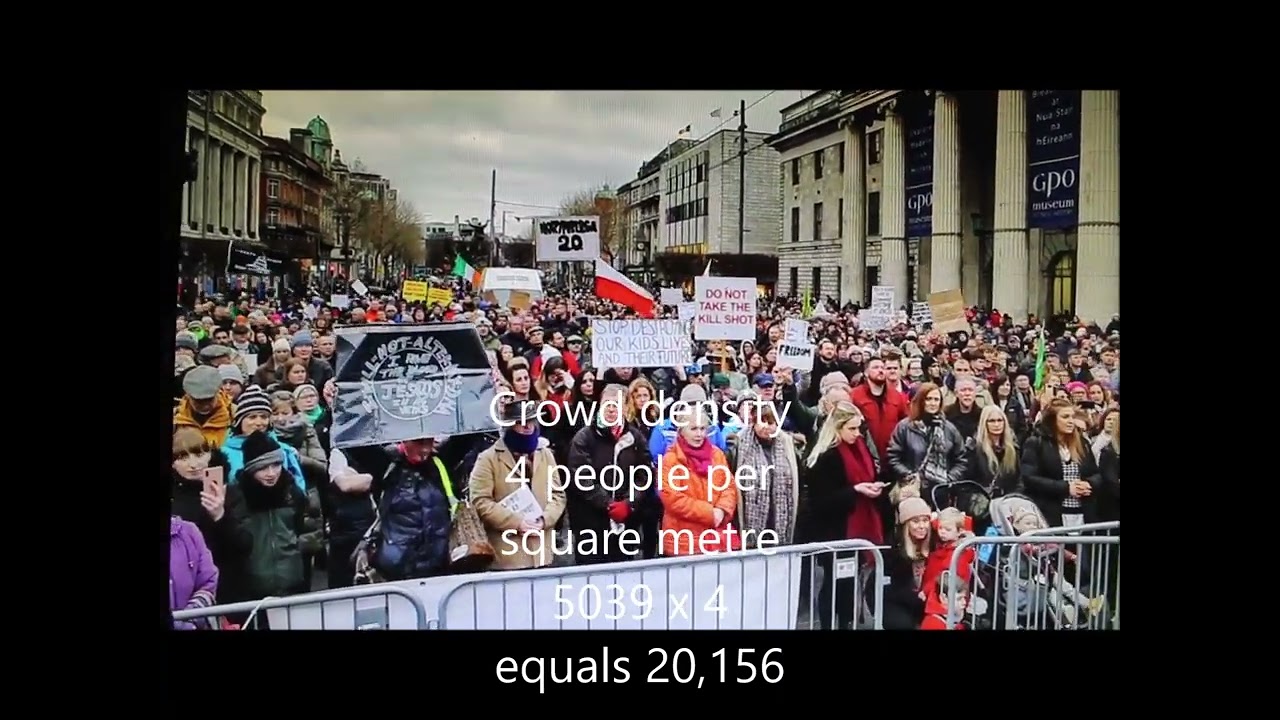 20,000 protest mask wearing Dublin