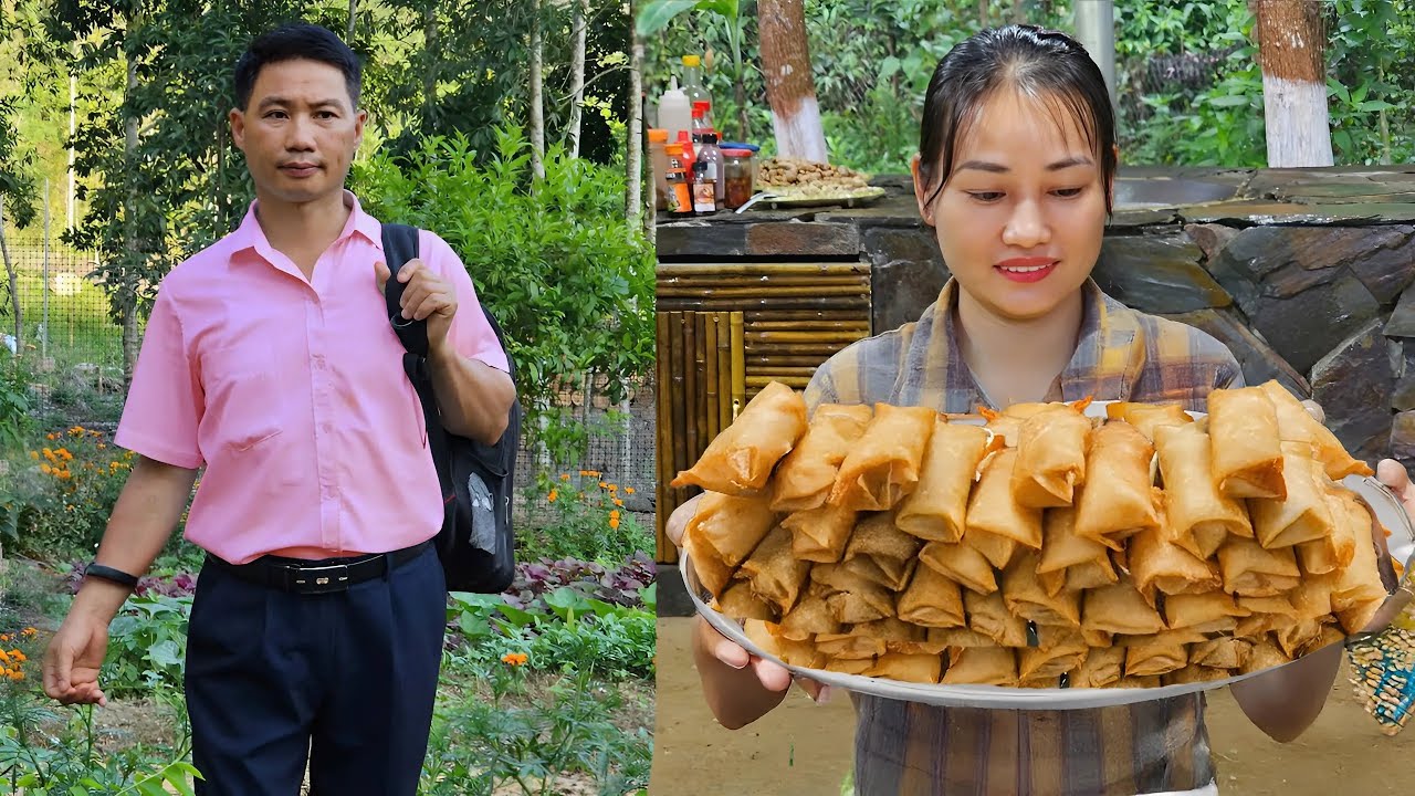 How to make Fried Spring Rolls to sell at the Market - Living with Nature | Lý Phúc An